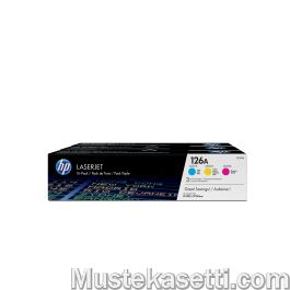 HP 126A Tri-Pack -laservärikasettipakkaus, 3 väriä