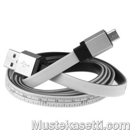 Micro-USB-kaapeli /USB2-nauhakaapeli 120 cm valkoinen
